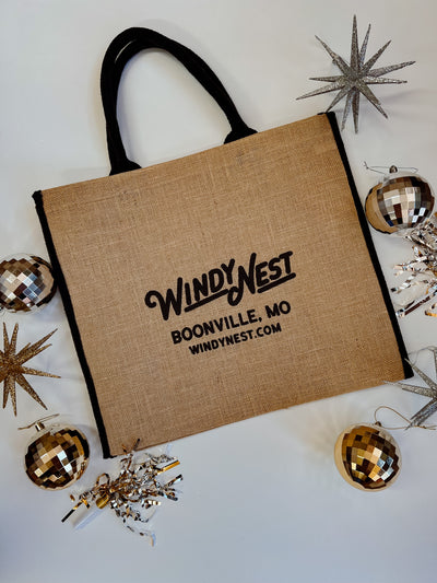 Windy Nest Reusable Jute Tote Bag
