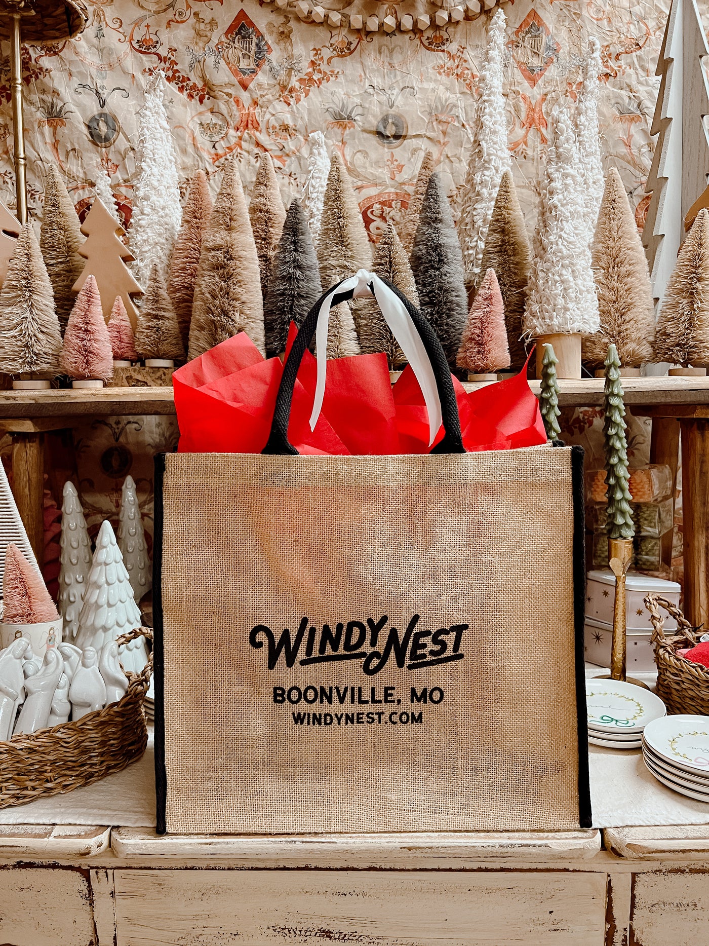 Windy Nest Reusable Jute Tote Bag