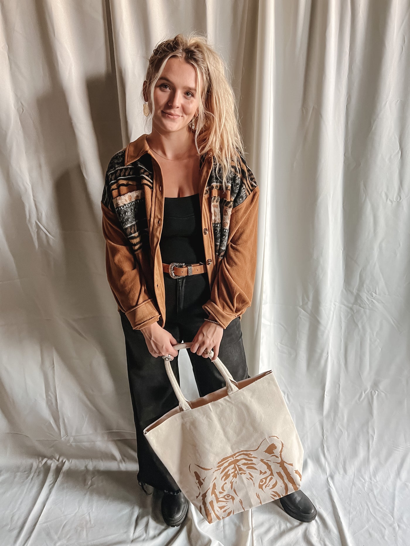 Camel Animal Print Shacket