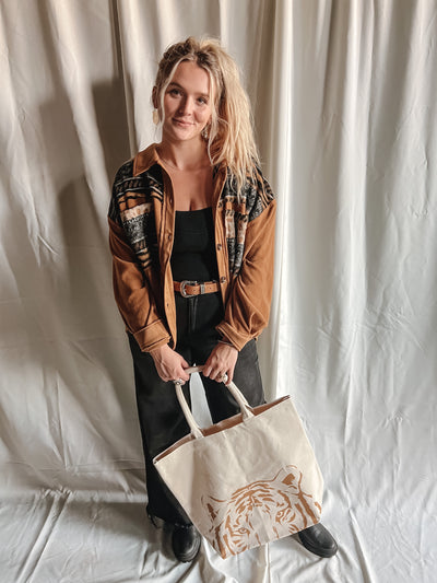 Camel Animal Print Shacket
