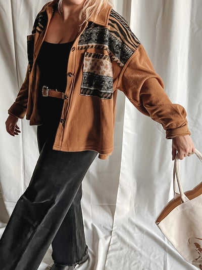 Camel Animal Print Shacket