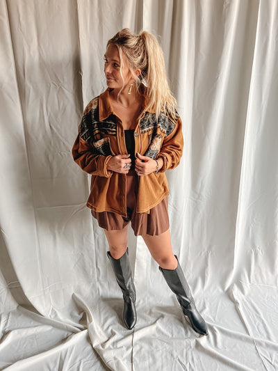 Camel Animal Print Shacket