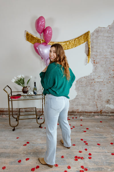 Risen Light Wash High-Rise Straight Jean
