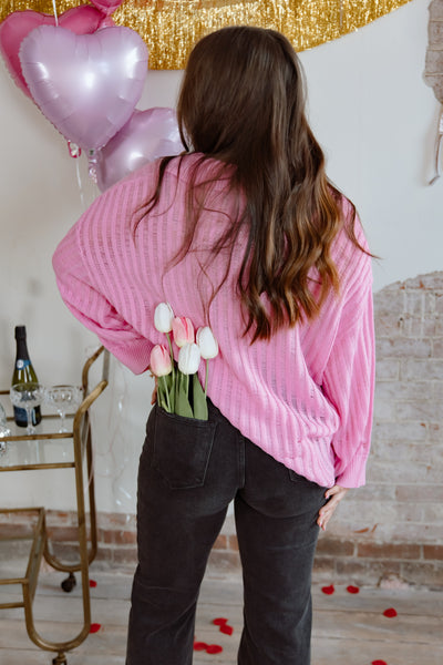 Playfully Pink Lightweight Sweater Top