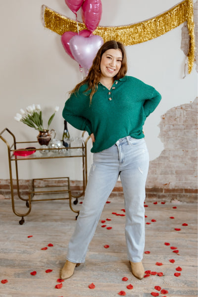 Risen Light Wash High-Rise Straight Jean